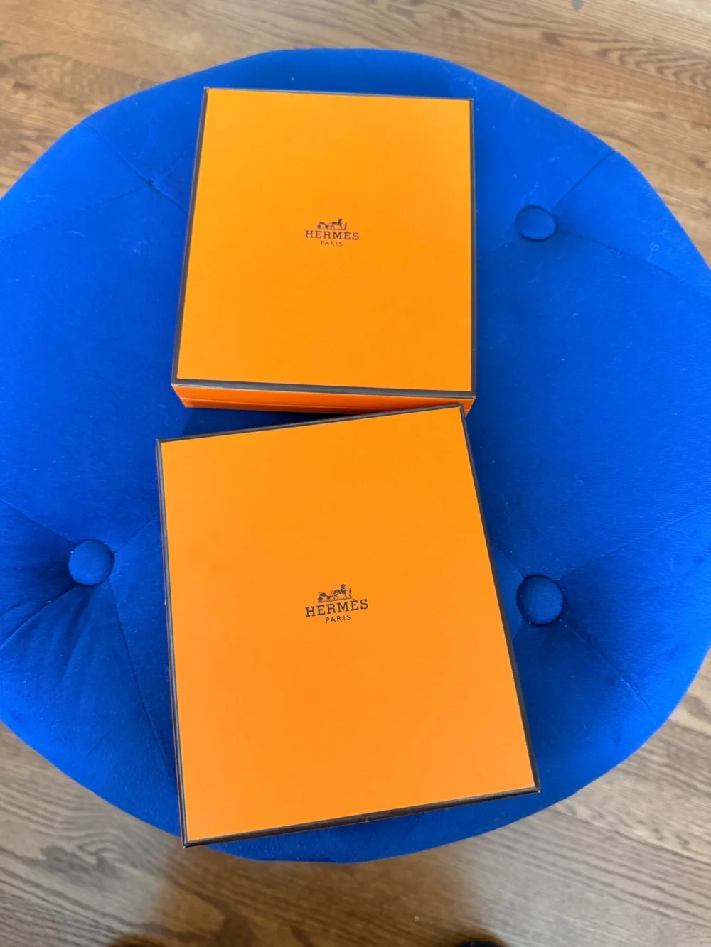 Hermes Orange Gift Boxes with Black Logo